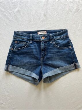 Guess Blue Rolled-Hem Denim Shorts